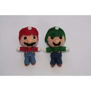  Mario and Luigi Super Bros Voodoo String Doll Keychain 