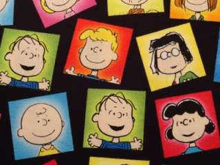  Peanuts Fabric BTY Charlie Brown Lucy Linus Cartoon Franklin Pigpen 