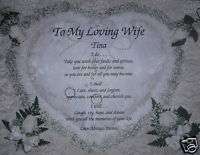 MY LOVING WIFE PERSONALIZED POEM VALENTINES DAY GIFT  