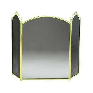   Deluxe Solid Brass 3 Part Folding Fireplace Screen
