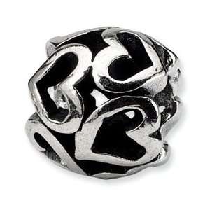 Reflections by SimStars Hearts Silver Bead Charm QRS1177 fits Pandora 