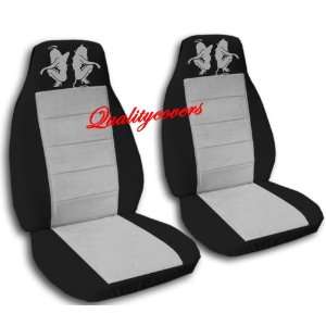 2 black and silver angel and devil front seat covers. 2001 Mini 