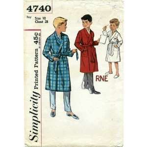  Simplicity 4740 Sewing Pattern Boys Robe Size 10 Arts 