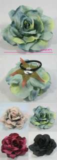 COLORS SATIN FLOWER PONYTAIL HOLDER HAIR ACCESSORY SCRUNCHIES 