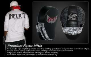 INFLICT Premium Leather Focus Mitts/Pads MMA Training  