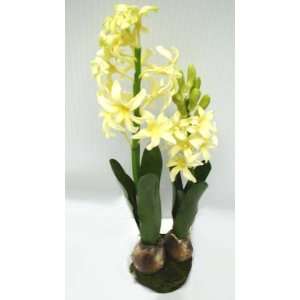  6 White Hyacinth Plant Bulb Silk Flowers 14