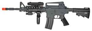   M16 M4 Electric Airsoft Rifle Full Semi Auto Flashlight Laser  