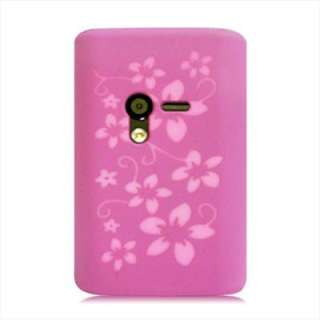 Pink Floral Silicone Case Cover Case for Sony Ericsson XPERIA X10 Mini