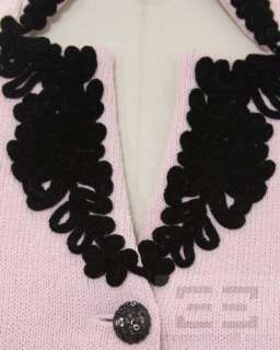 St. John Evening Pink And Black Velvet Trim Jacket Size 4  