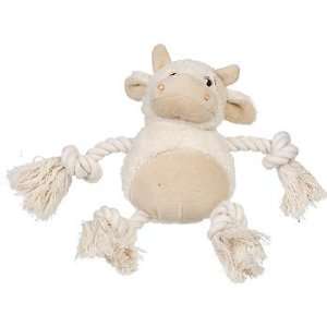  Planet  Plush Cow or Lamb with Rope Legs Dog Toy, 9 