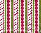   Stripe Green Red White Flannel Back Vinyl Tablecloth 52X70 Oblong NEW