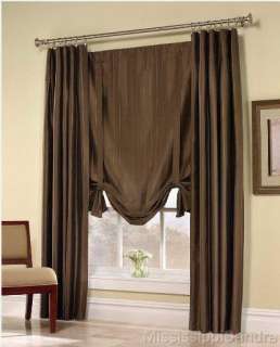 NEW Peri Panache Window Panel Curtain Solid Dark Brown  