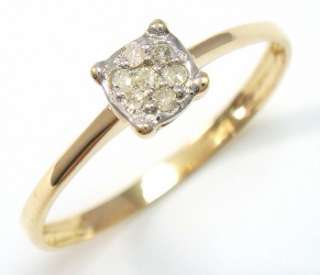 FINE 10K SOLID YELLOW GOLD DIAMONDS RING SIZE 7 R1294  