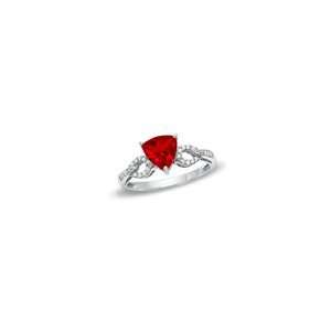  ZALES Trillion Cut Lab Created Ruby and Diamond Accent Ring 