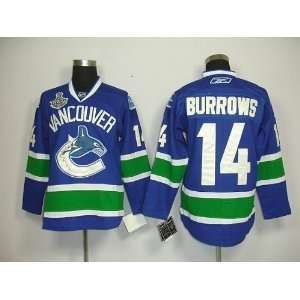  Burrows #14 NHL Vancouver Canucks Blue/white Hockey Jersey 