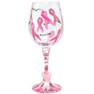   Glasses   Pink Ribbon Breast Cancer Wine Glass