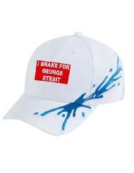 BRAKE FOR GEORGE STRAIT White Splash Hat / Baseball Cap