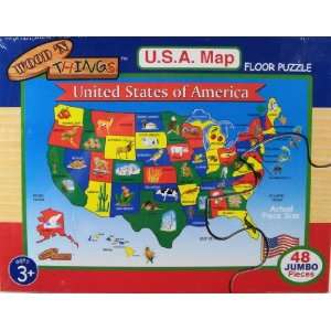  Wood N Things U.S.A. Map Floor Puzzle Toys & Games