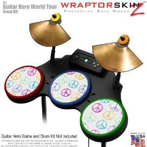  Peace Signs on White Skin by WraptorSkinz fits Guitar Hero 4 World 